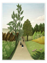 Wandbild Les promeneurs du dimanche - Henri Rousseau