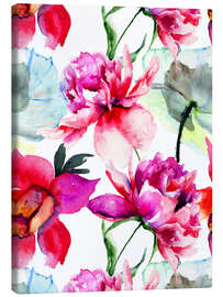 Canvas print Poppies and peonies