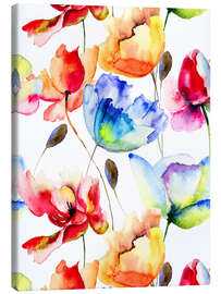 Canvas print Poppies and Tulips