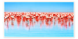 Poster Flamingos im See Nakuru