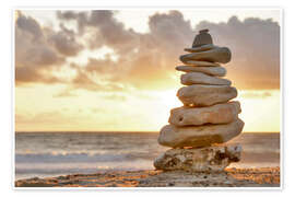 Taulu Stone pyramid in the evening sun, Cairn