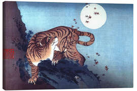 Leinwandbild Der Tiger und der Mond - Katsushika Hokusai