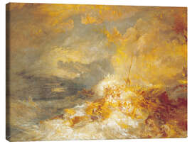 Lienzo Fuego en el mar - Joseph Mallord William Turner