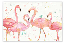 Poster Flamingo-Fieber I - Anne Tavoletti