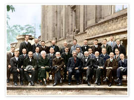 Wall print Fifth Solvay Conference, 1927 (colored)