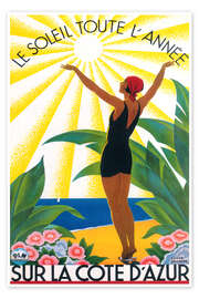 Póster Na Riviera Francesa (francês) - Vintage Travel Collection