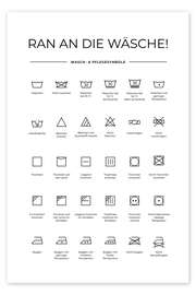 Poster Washing and Care Symbols (German) - Typobox