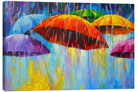 Canvas print Dancing umbrellas in the rain - Olha Darchuk