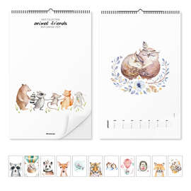 Wandkalender Kinderkalender - Animal Friends 2025