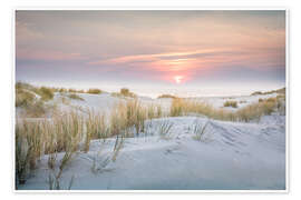 Wandbild Sonnenaufgang in den Dünen auf Sylt - Christian Müringer