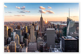 Wandbild Sonnenuntergang in New York City - Mike Centioli