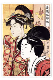 Tavla Two beauties with bamboo - Kitagawa Utamaro