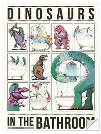 Sticker mural Dinosaures dans la salle de bain (anglais) - Wyatt9