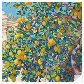 Sticker mural Citronniers à La Mortola, 1921 - Theo van Rysselberghe