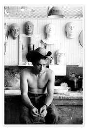 Wall print James Dean With Cowboy Hat - Sanford Roth