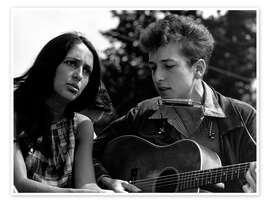 Wall print Joan Baez, Bob Dylan, March on Washington - NARA