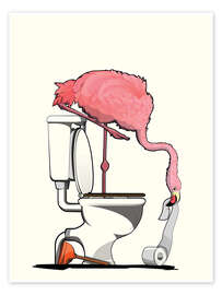 Poster Flamingo auf der Toilette - Wyatt9