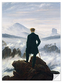 Sticker mural Le Voyageur contemplant une mer de nuages - Caspar David Friedrich