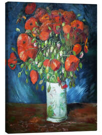 Canvas print Vase with red poppies - Vincent van Gogh