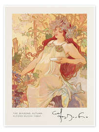 Stampa The Seasons, Autumn - Alfons Mucha