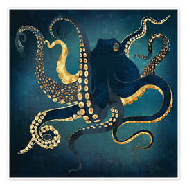 Poster Metallischer Oktopus IV - SpaceFrog Designs