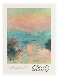 Tableau Sun Setting on the Seine (Soleil couchant sur la Seine à Lavacourt, effet d'hiver) - Claude Monet