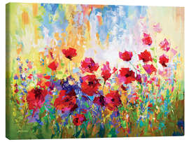 Canvas print Poppy Flower Field Colourful II - Leon Devenice