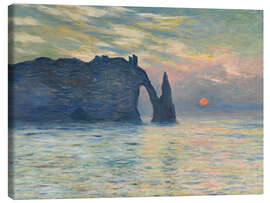 Lienzo The Cliff, Étretat, Sunset, 1883 - Claude Monet