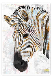 Stampa Zebra Gold and White - Sarah Manovski