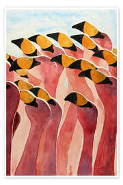 Poster Rosa Flamingos - Natalie Bruns