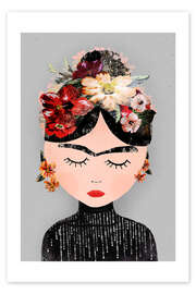 Tableau Frida with wreath of flowers - treechild