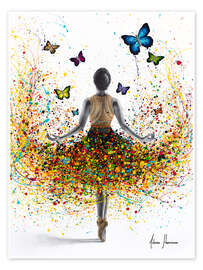 Poster Regenbogen-Schmetterlings-Ballerina - Ashvin Harrison