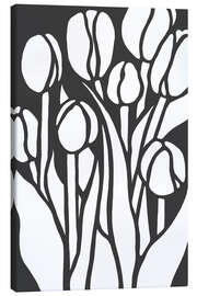 Canvas print Abstract bunch of tulips in black and white - Natalie Bruns