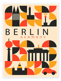 Poster Retro Berlin Travel - nobelart