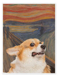 Poster Der Schrei - Corgi - Artelele