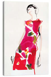 Canvas print Woman in a Red Spring Dress - Sarah Stark