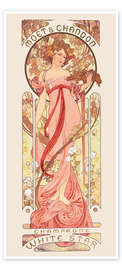 Dørplakat Moët &amp; Chandon, White Star, rose - Alfons Mucha