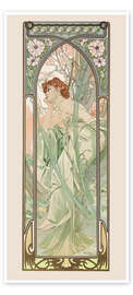 Dørplakat The Four Times of the Day - Evening Contemplation - Alfons Mucha