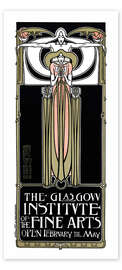 Dørplakat Glasgow Institute of the Fine Arts - Charles Rennie Mackintosh