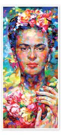 Dørplakat Frida Kahlo Colourful - Leon Devenice