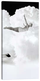 Canvastavla High diver in the clouds, 1950s