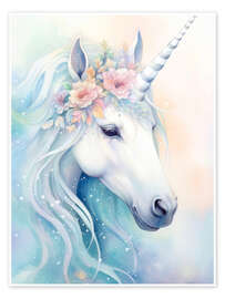 Veggbilde Dreamlike Unicorn - Dolphins DreamDesign