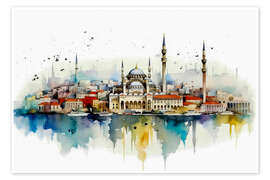 Wandbild Skyline Istanbul - Peter Roder