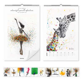 Wandkalender Ashvin Harrison Kalender - Colourful Paint Splashes 2025 - Ashvin Harrison