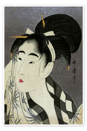 Tavla Woman Wiping Sweat - Kitagawa Utamaro