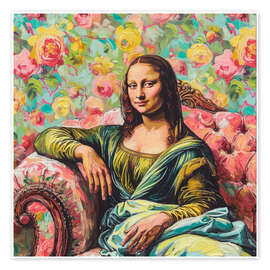 Wall print Mona Lisa On The Sofa - DejaReve