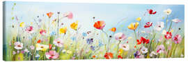 Canvas print Spring meadow with colourful flowers - Visual Zart