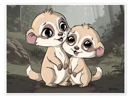 Wall print Meerkat Couple - A.DOUBLE.U