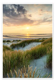 Wandbild Sonnenuntergang am Dünenstrand - Jan Christopher Becke