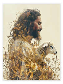 Wall print Jesus and the lamb - DejaReve